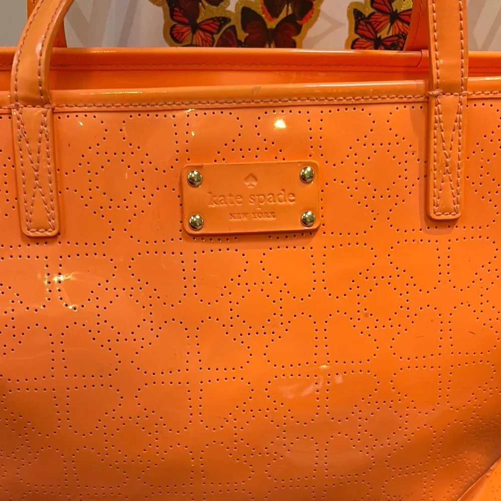 Kate Spade New York Patent Leather Tote - orange